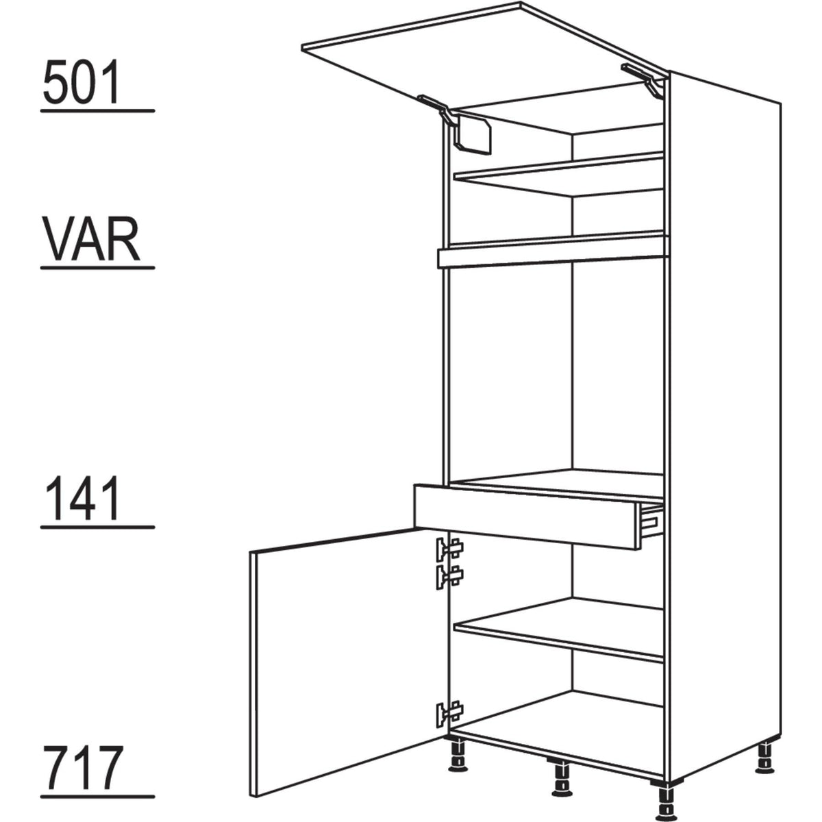 Nobilia Geräte-Umbau Backofen GDAOS76-3 43603