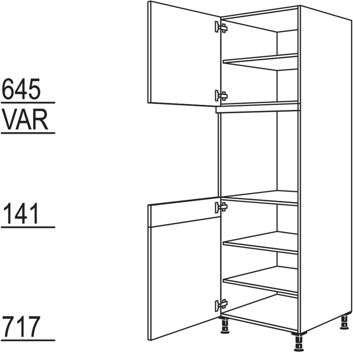 Nobilia Geräte-Umbau Backofen GDO-3 43428