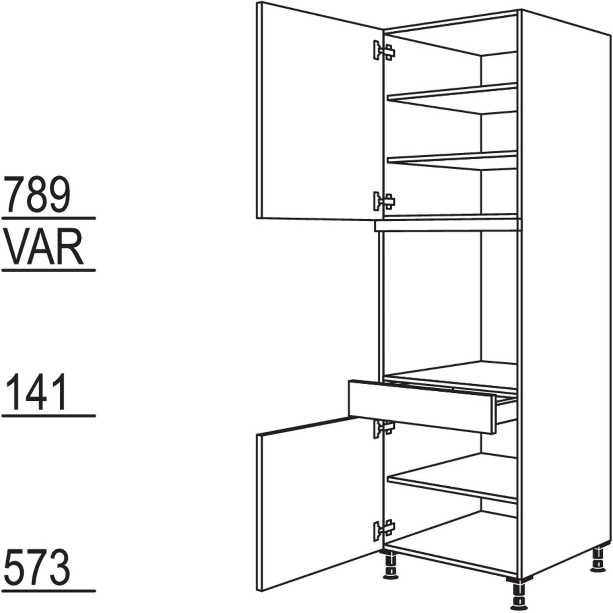 Nobilia Geräte-Umbau Backofen GOS-3 43437