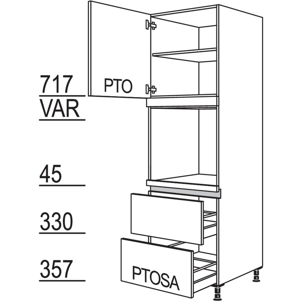 nobilia Geraete-Umbau Backofen LGO2A-3 45538