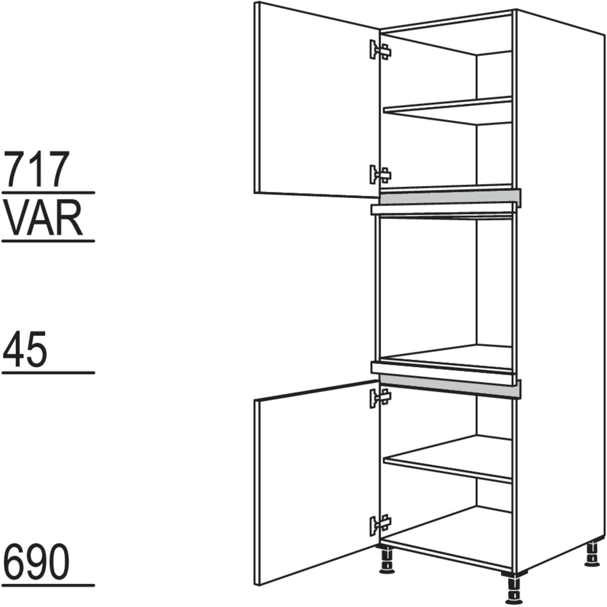 Nobilia Geräte-Umbau Backofen NGO-3 45532