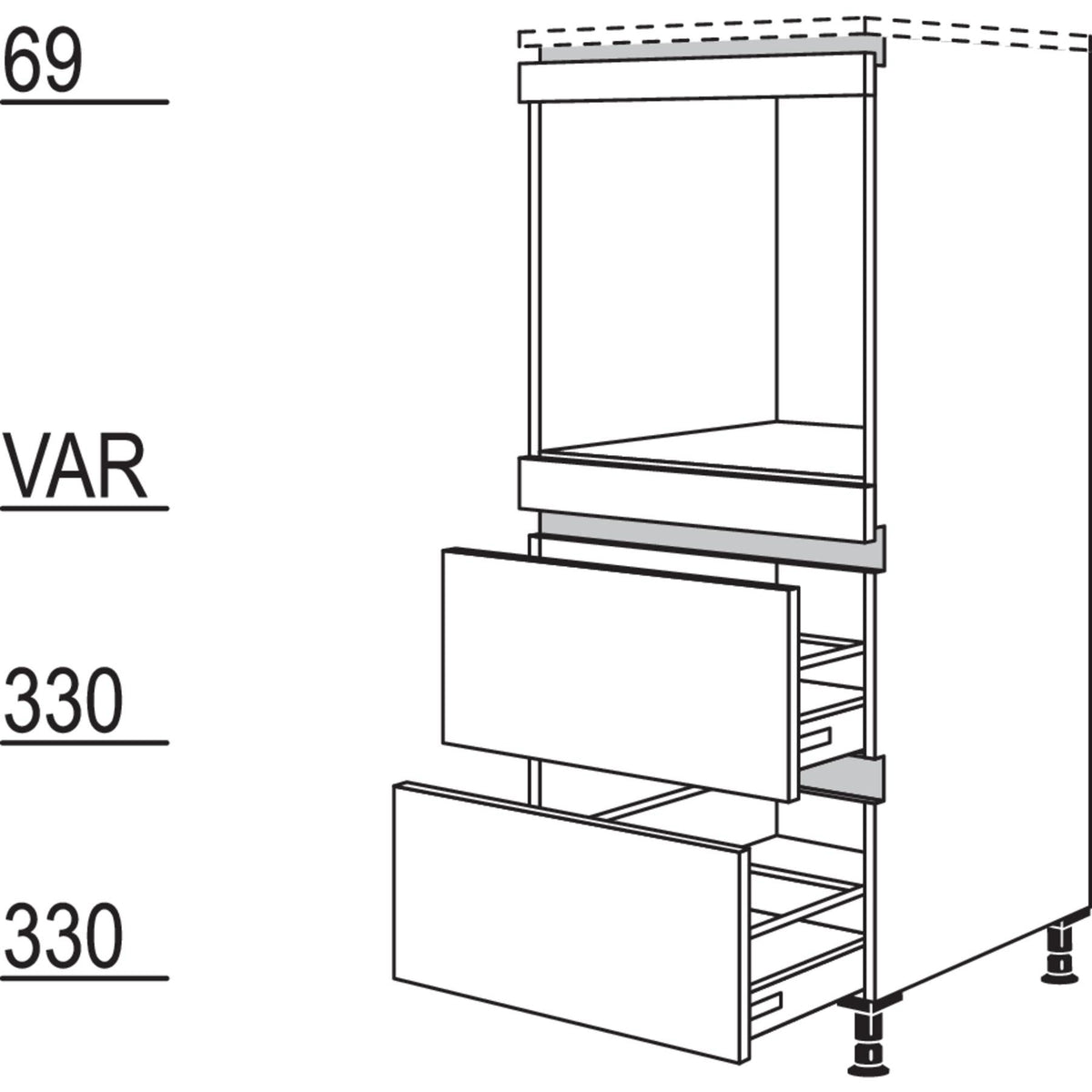 Nobilia Geraete-Umbau Backofen NGO2A 43402