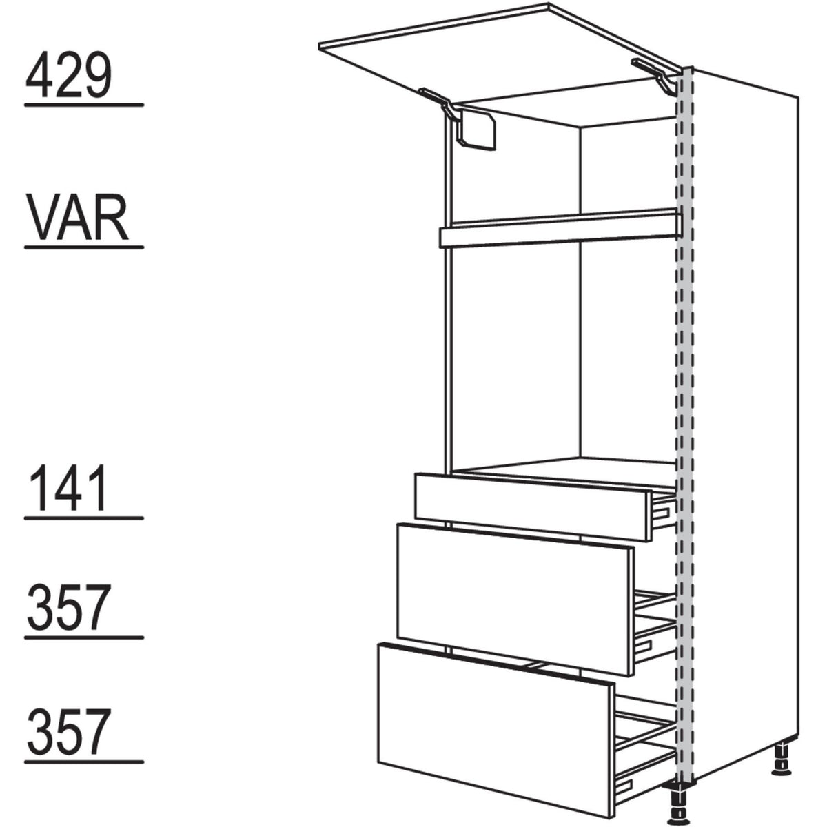Nobilia Geräte-Umbau Backofen NGSDAOS2A76-2 37697