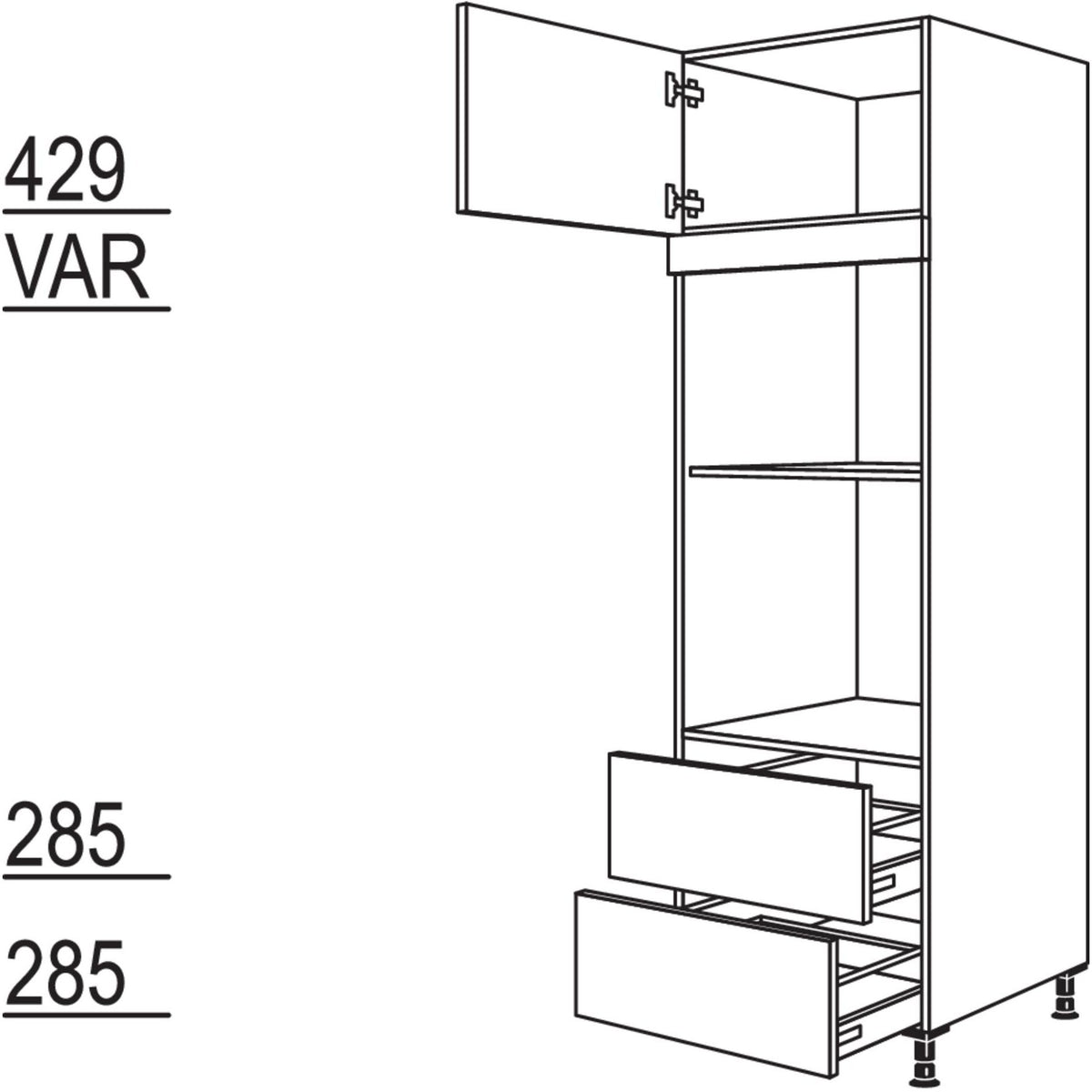 Nobilia Geraete-Umbau Backofen und Dampfgarer - Kompaktgeraet GDKO2A-3 43509