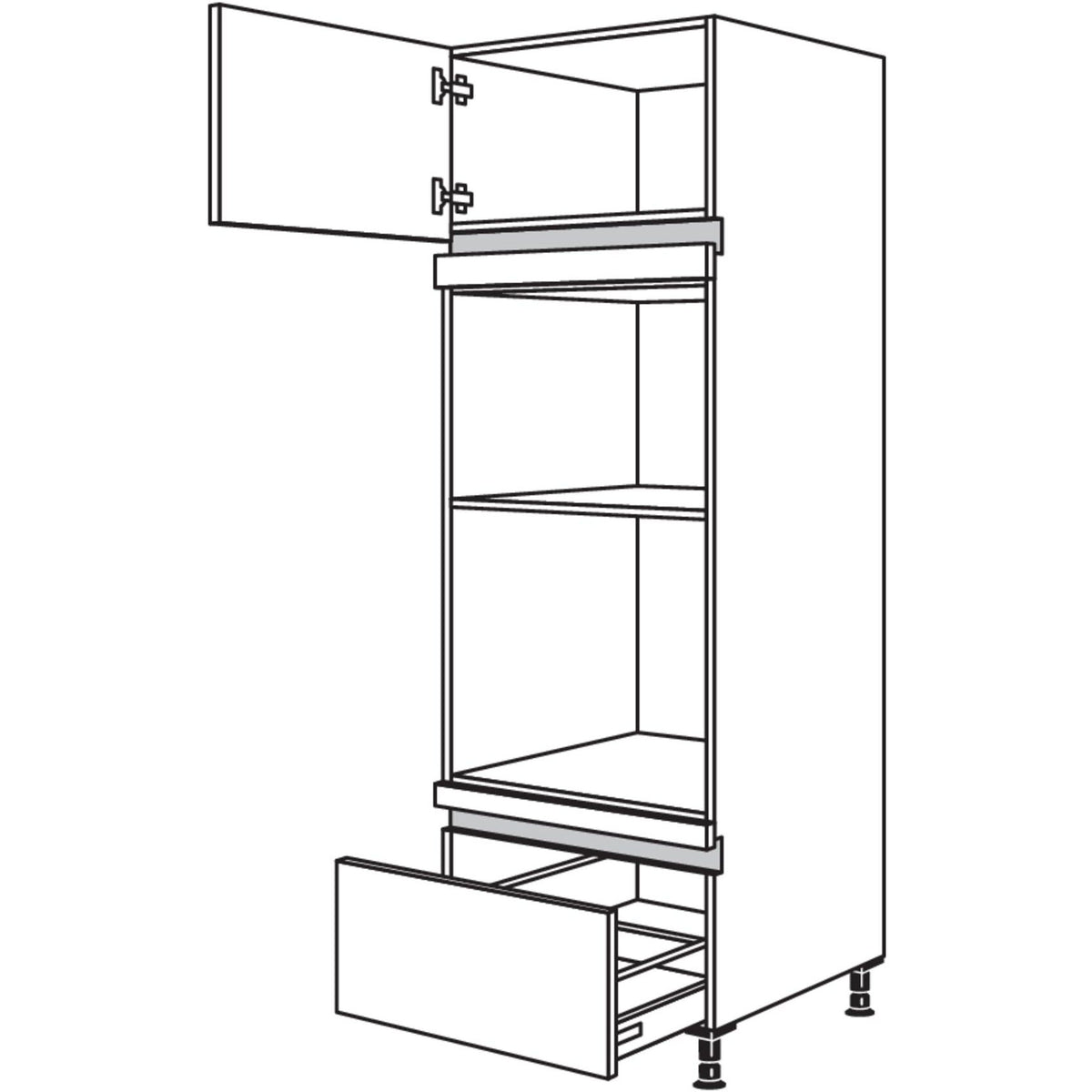 Nobilia Geraete-Umbau Backofen und Dampfgarer - Kompaktgeraet NGODKA-1 24554