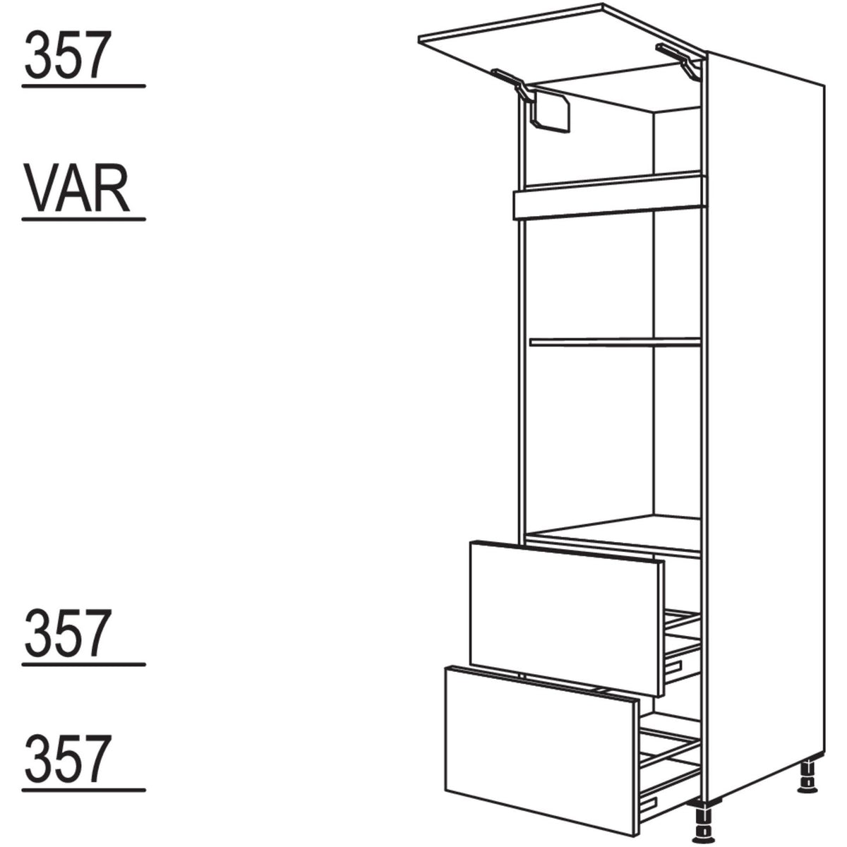 Nobilia Geraete-Umbau Backofen und Mikrowelle GDMO2A-3 43502