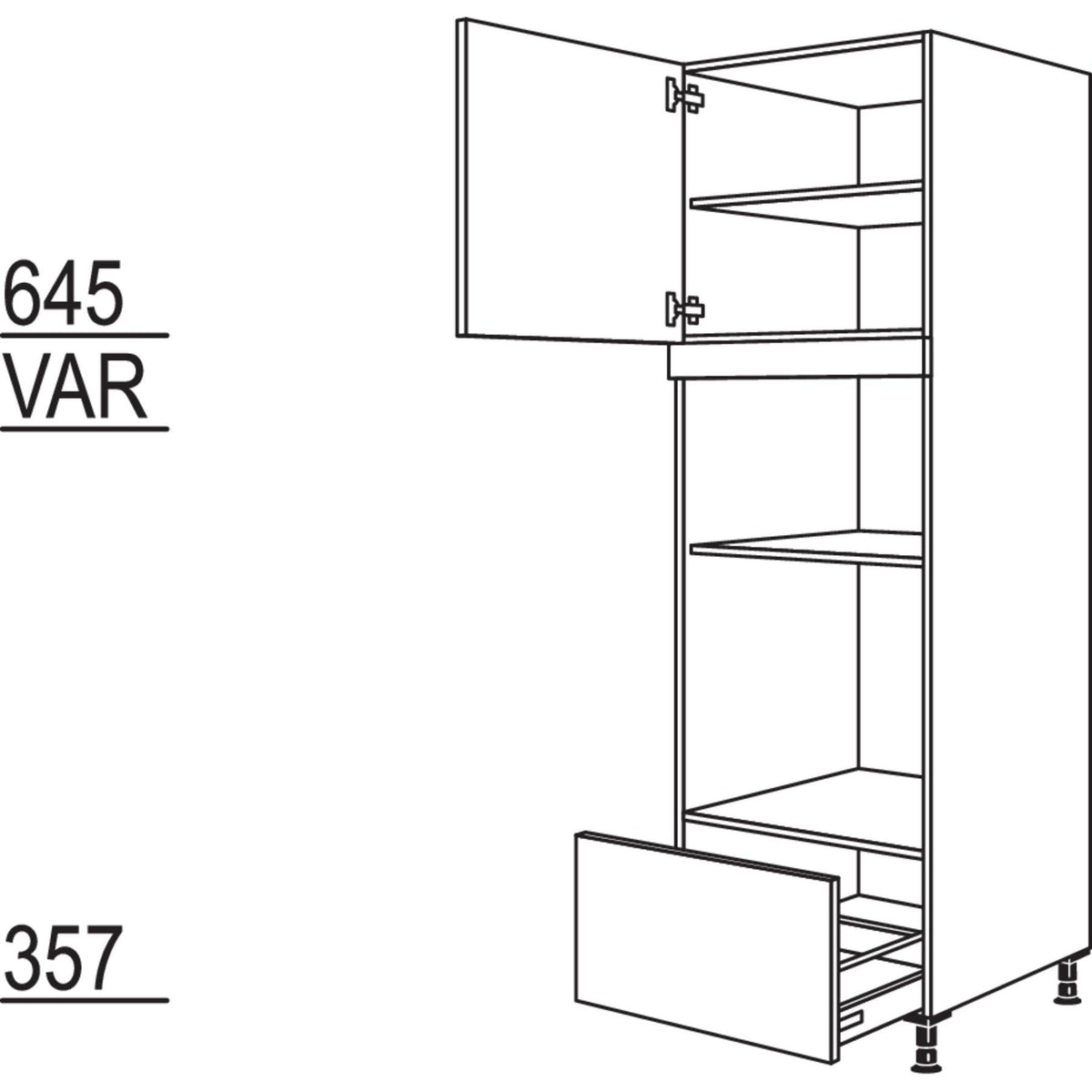 Nobilia Geraete-Umbau Backofen und Mikrowelle GMO-2 35500