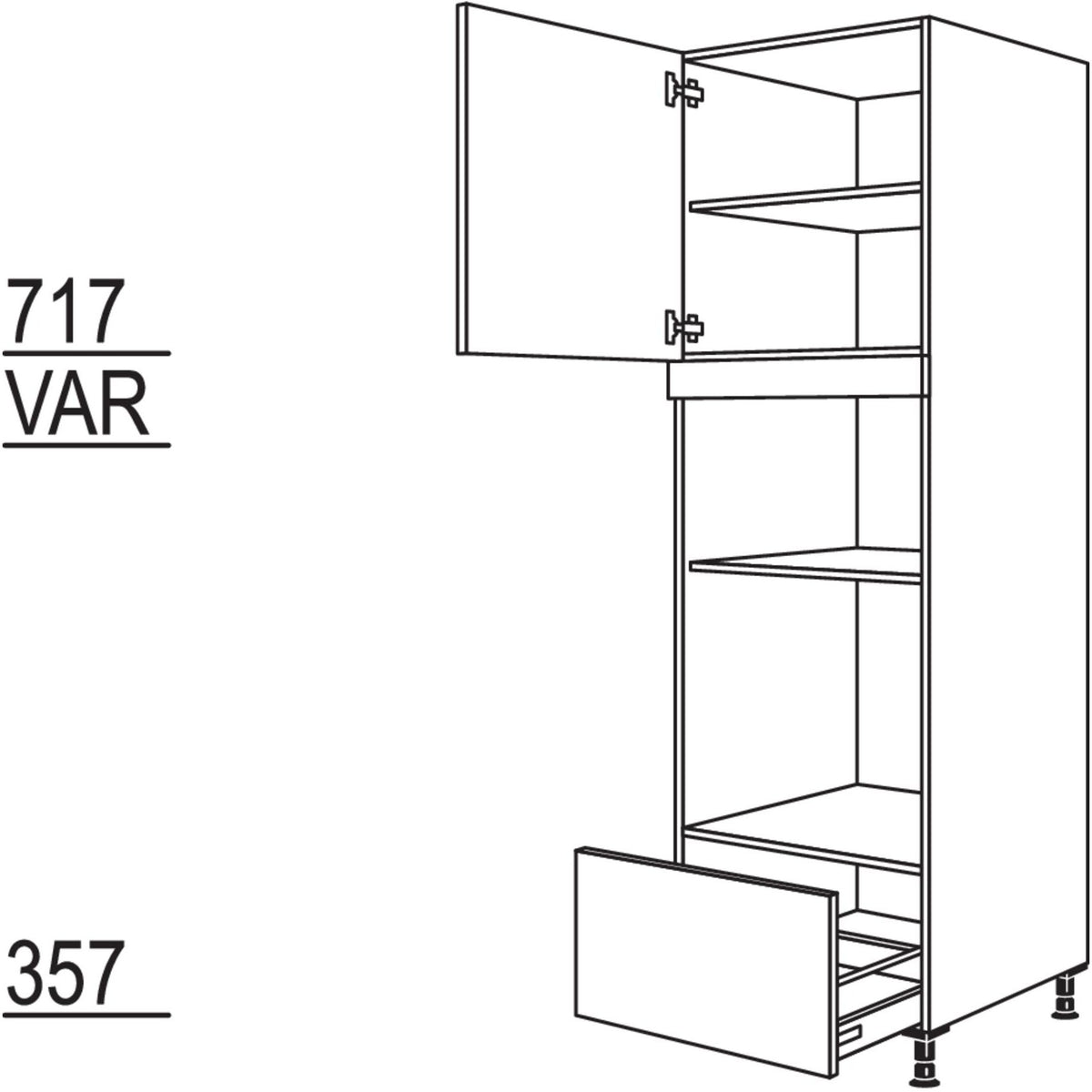 Nobilia Geraete-Umbau Backofen und Mikrowelle GMO-3 43500