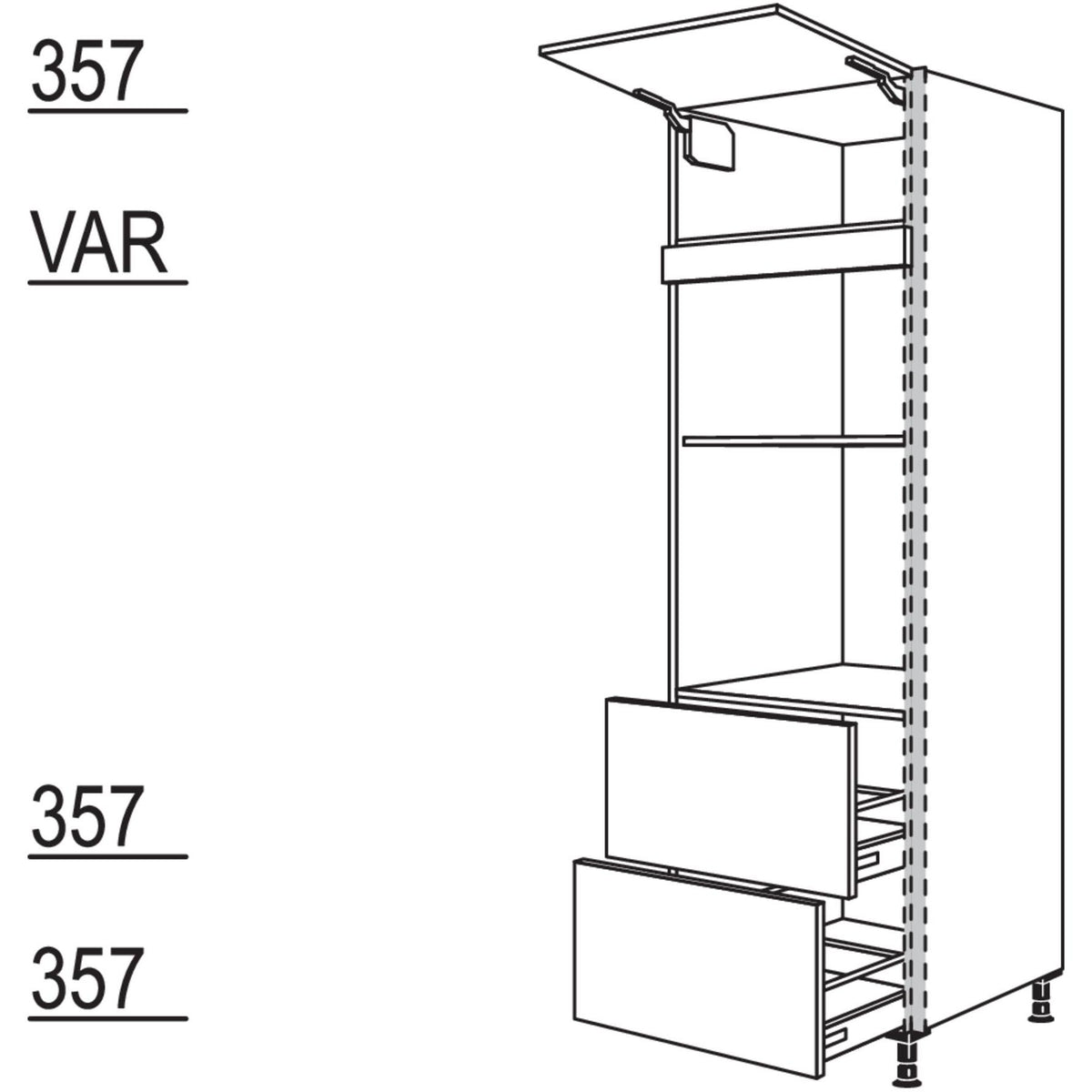 Nobilia Geräte-Umbau Backofen und Mikrowelle NGSMO2A-3 53591