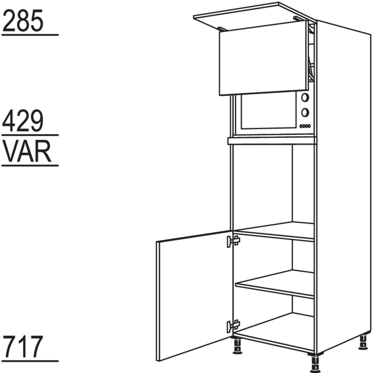 Nobilia Geraete-Umbau Backofen und Mikrowelle mit Lifttuer GDLO-2 34534