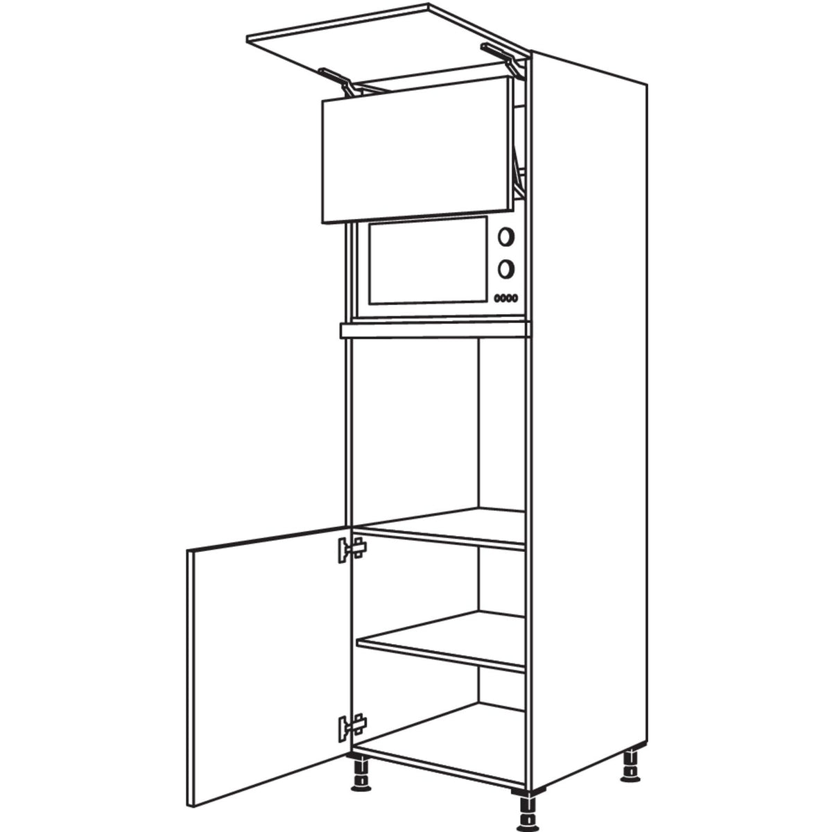 Nobilia Geraete-Umbau Backofen und Mikrowelle mit Lifttuer GDLO-3 44534