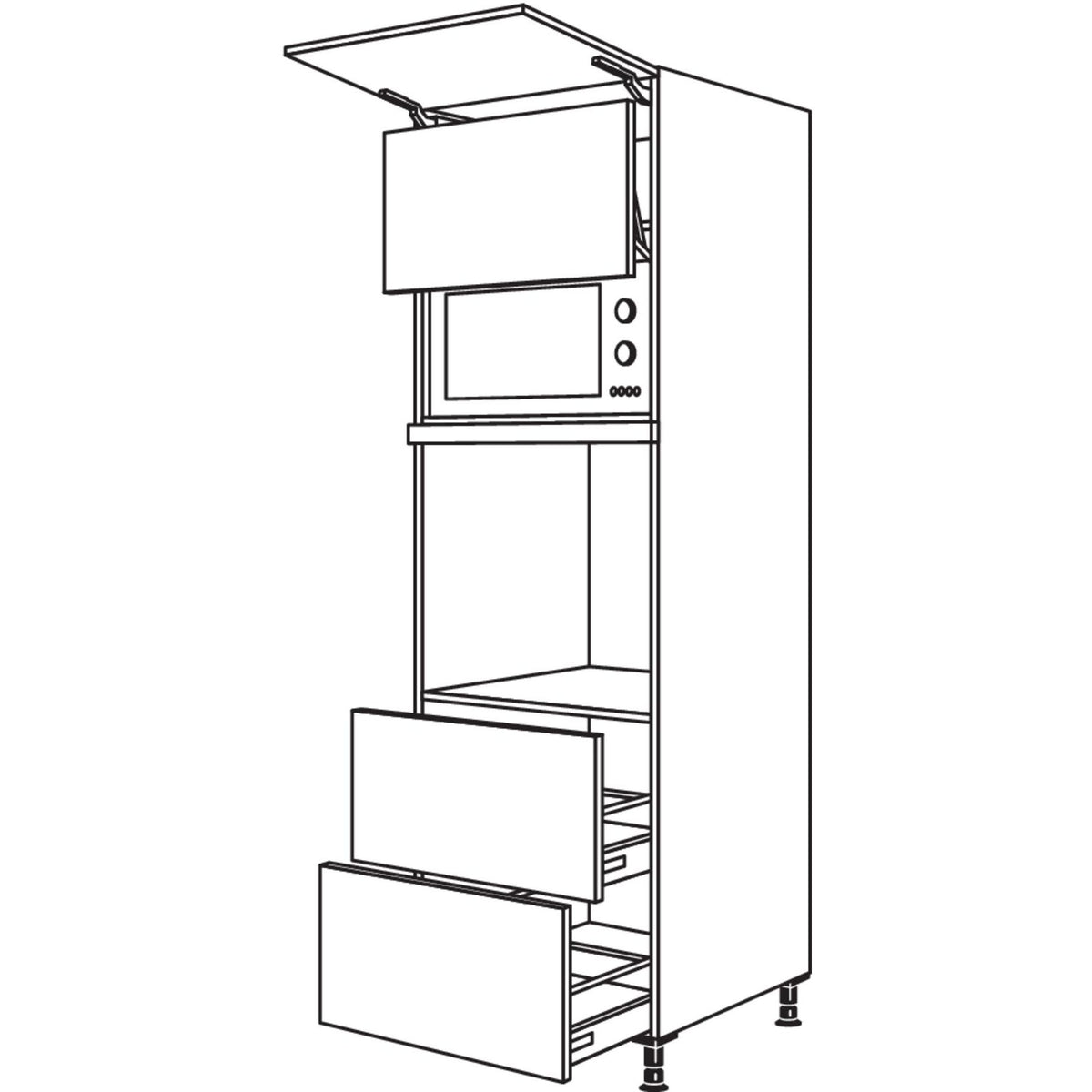 Nobilia Geraete-Umbau Backofen und Mikrowelle mit Lifttuer GDLO2A-3 44535