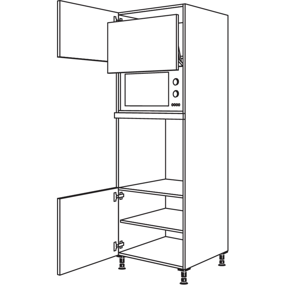 Nobilia Geraete-Umbau Backofen und Mikrowelle mit Lifttuer GLO-2 35510