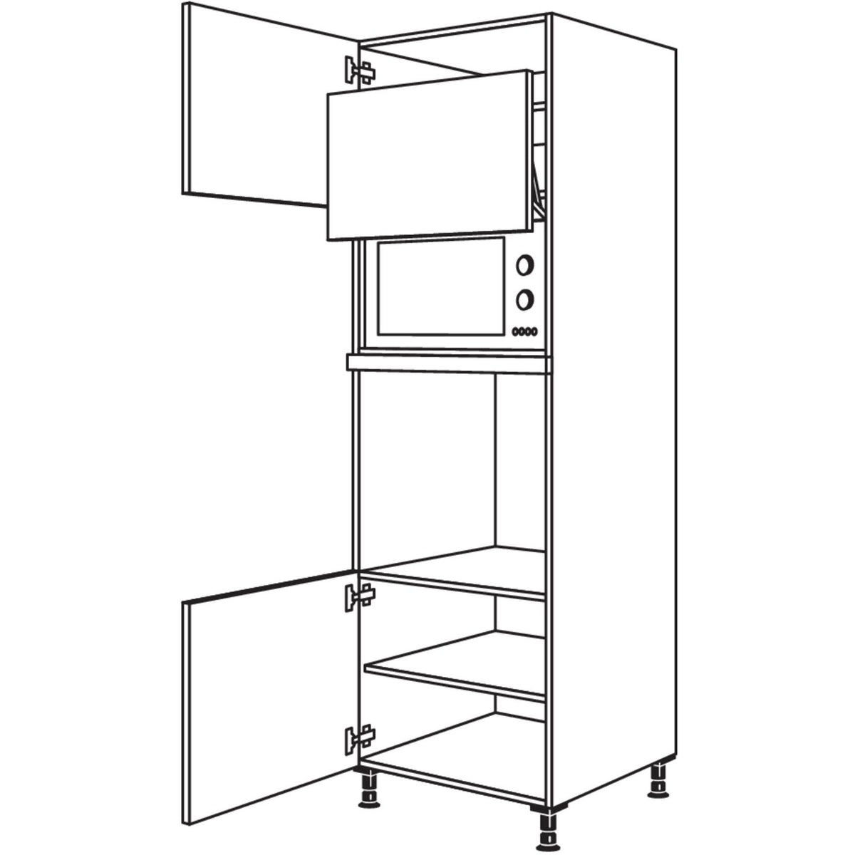 Nobilia Geraete-Umbau Backofen und Mikrowelle mit Lifttuer GLO-3 43510