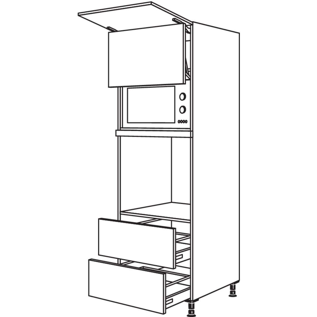 Nobilia Geraete-Umbau Backofen und Mikrowelle mit Lifttuer GLO2A-1 25511