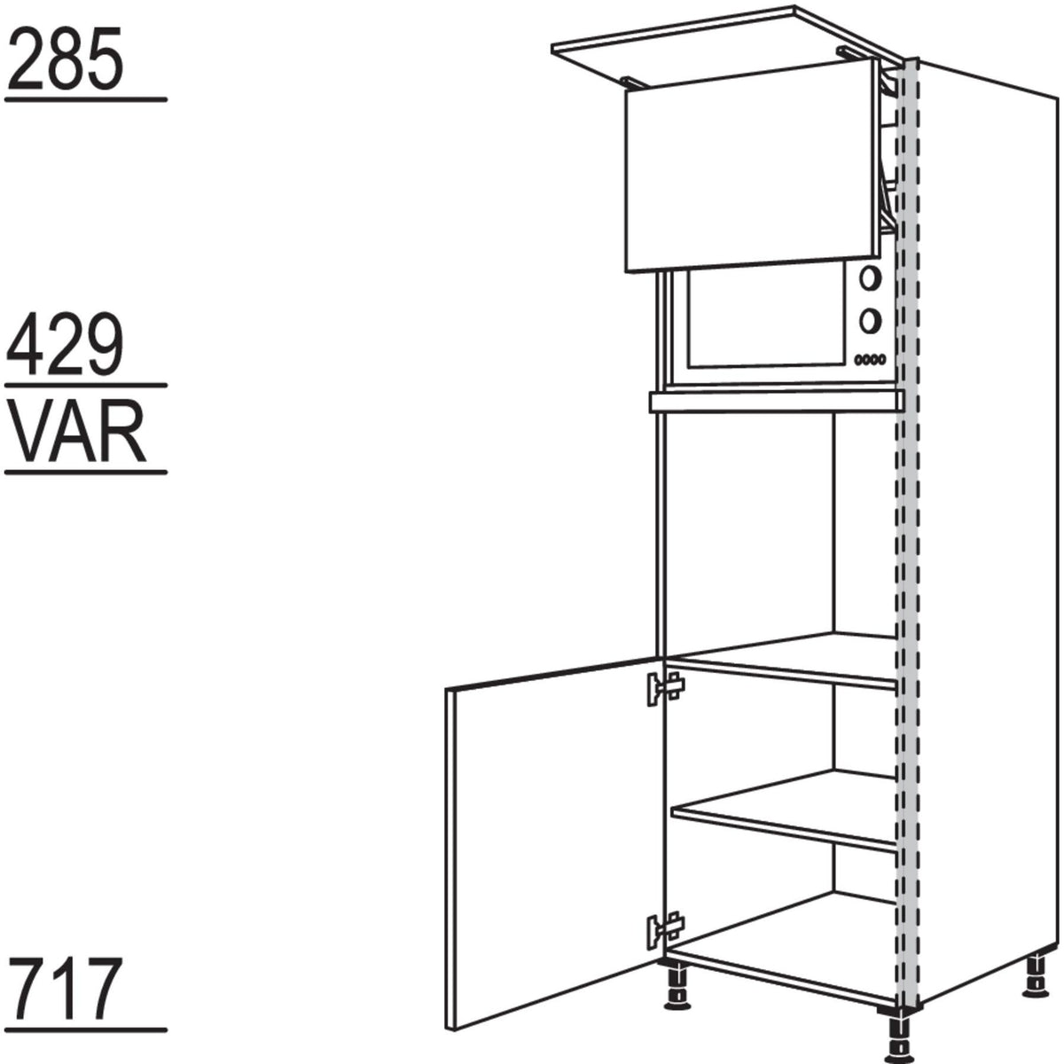 Nobilia Geraete-Umbau Backofen und Mikrowelle mit Lifttuer NGSLO-2 36595