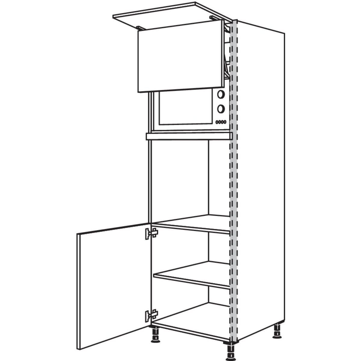 Nobilia Geraete-Umbau Backofen und Mikrowelle mit Lifttuer NGSLO-2 36595