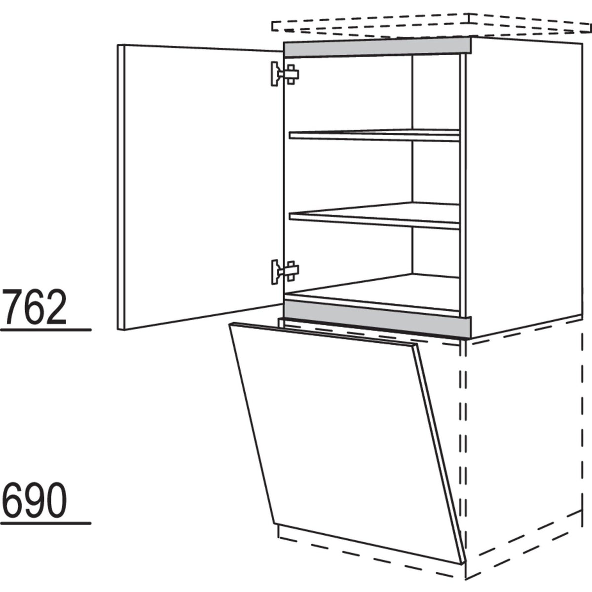 Nobilia Geraete-Umbau Geschirrspueler fuer Geraetehoehe- 805 - 820 mm NGGSP60 41519