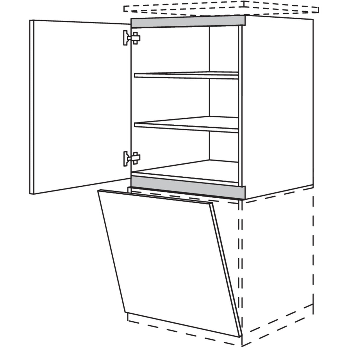 Nobilia Geraete-Umbau Geschirrspueler fuer Geraetehoehe- 805 - 820 mm NGGSP60 41519