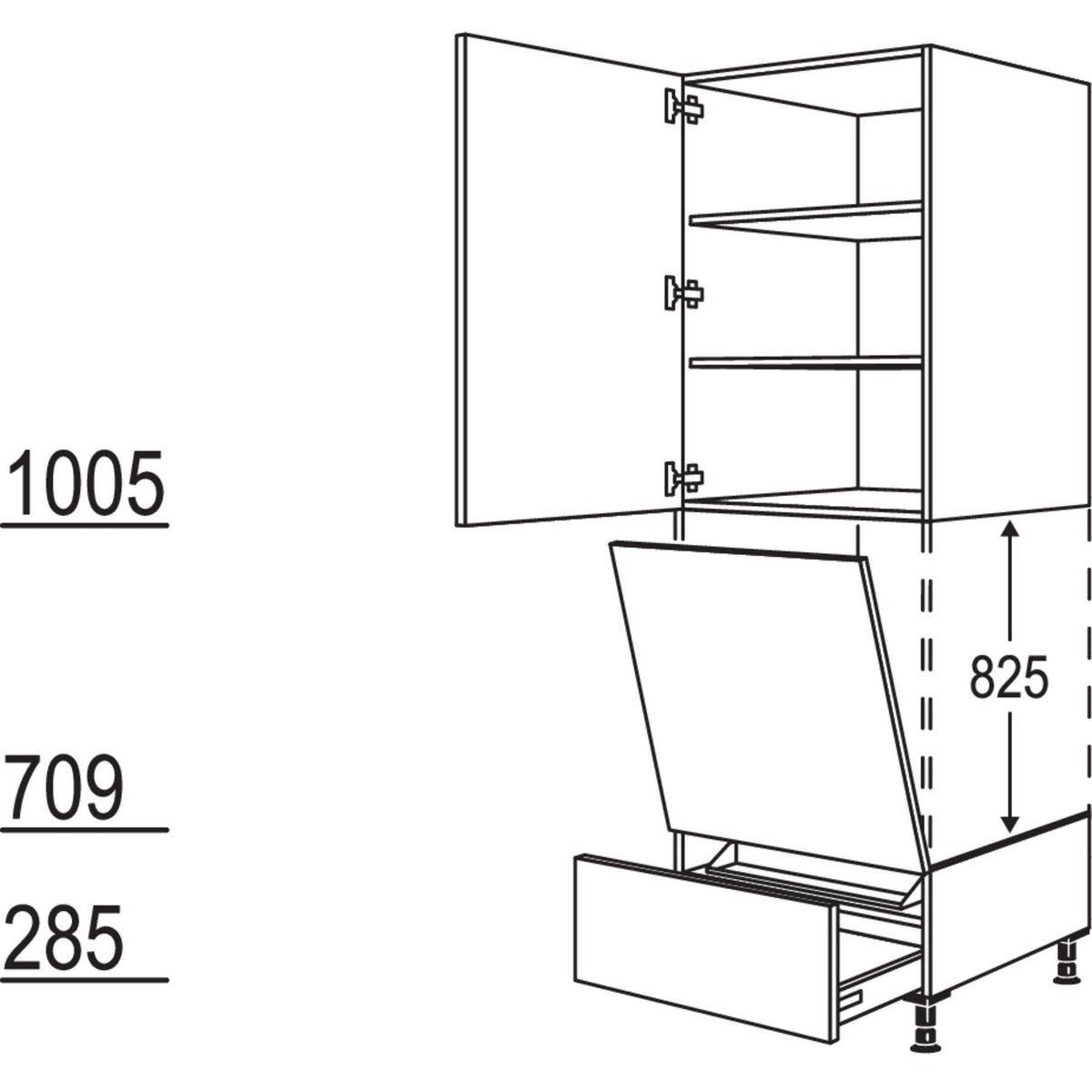 Nobilia Geraete-Umbau Geschirrspueler geeignet fuer Nischenhoehe- 825 mm - GGSP45-1 24614