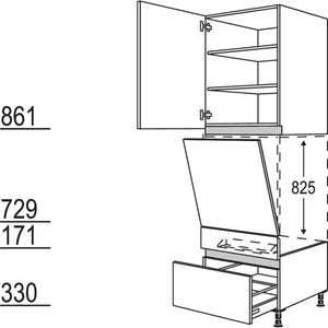 Nobilia Geräte-Umbau Geschirrspüler geeignet für Nischenhöhe- 825 mm - Gerätehöhe 805 - 820 mm NGGSP60-3 45676