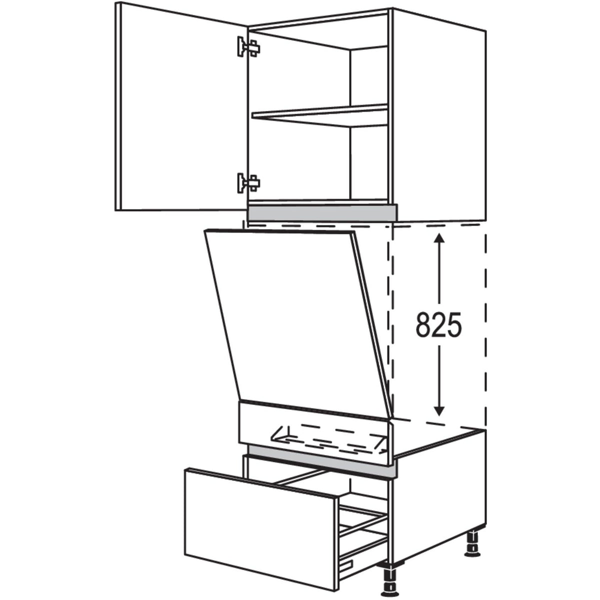 Nobilia Geraete-Umbau Geschirrspueler geeignet fuer Nischenhoehe- 825 mm - NGGSP60-1 24676