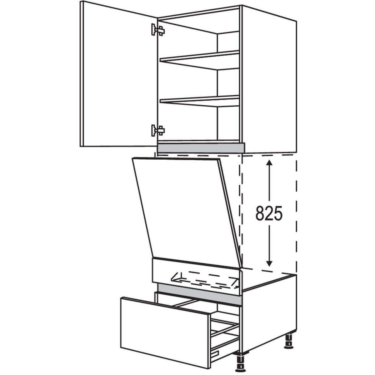 Nobilia Geraete-Umbau Geschirrspueler geeignet fuer Nischenhoehe- 825 mm - NGGSP60-3 45676