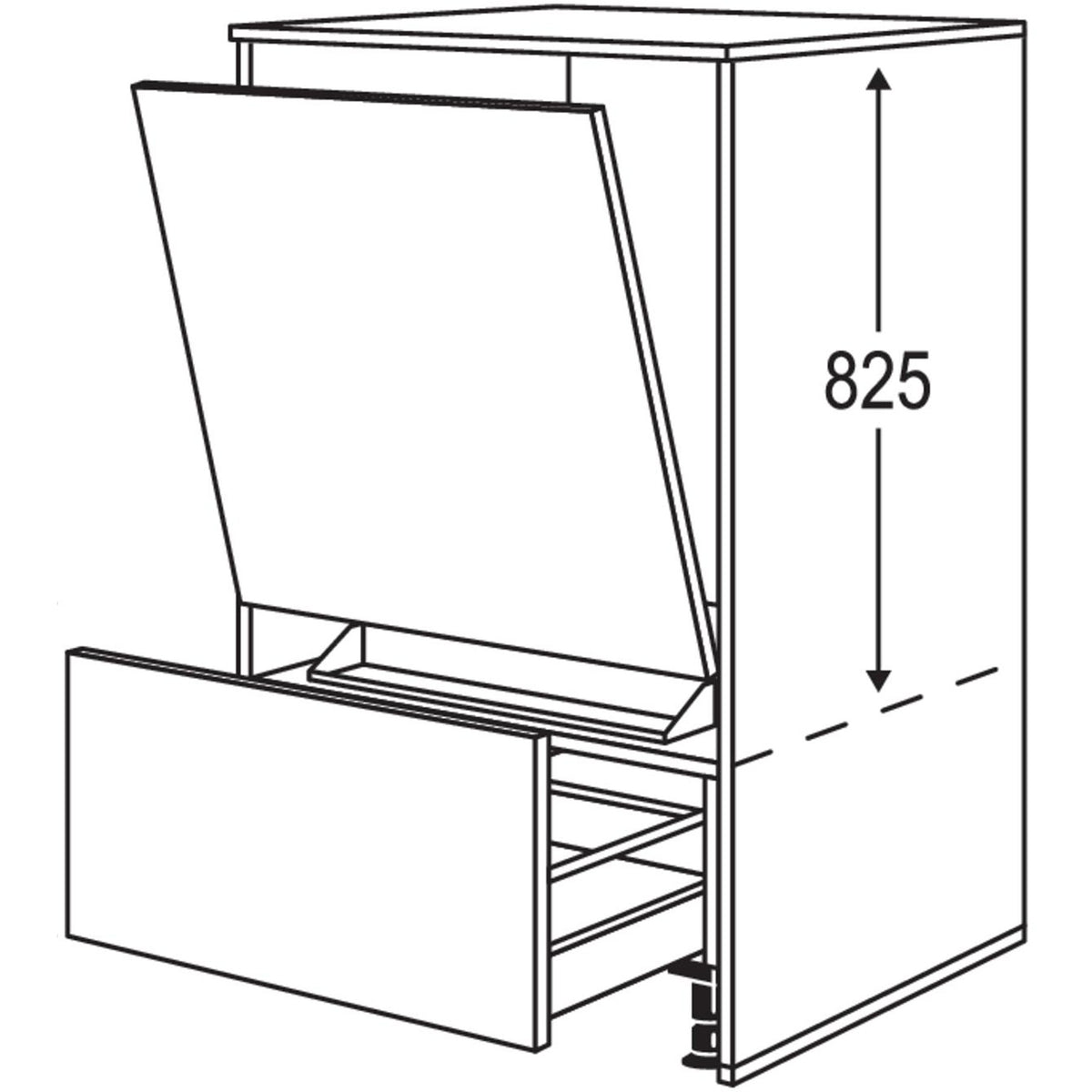 nobilia Geraete-Umbau Geschirrspueler in 450 - 600 mm Breite mit Wangen- 16 mm stark GDGSW1648 16550