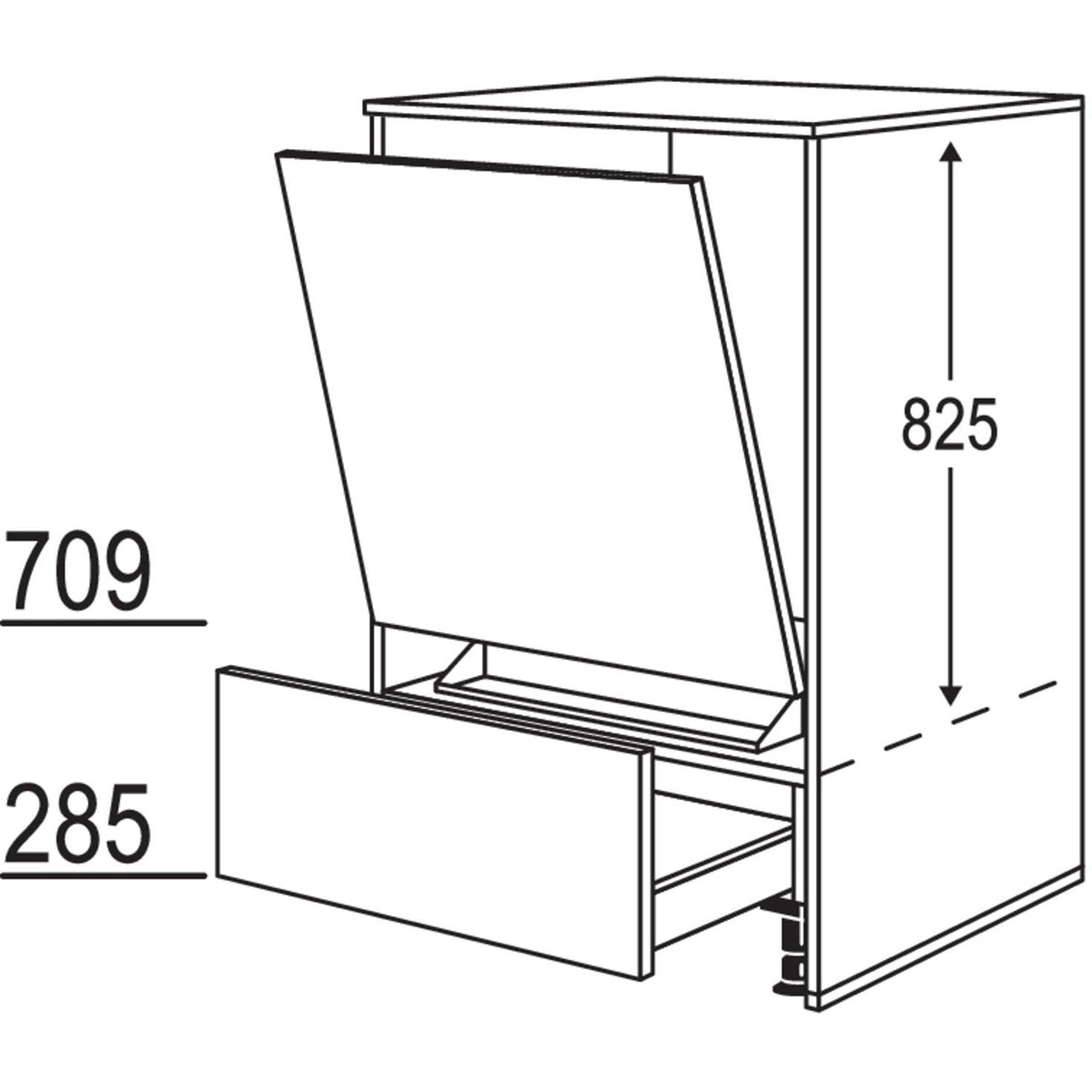 nobilia Geraete-Umbau Geschirrspueler in 450 - 600 mm Breite mit Wangen- 16 mm stark GGSW1648 16530