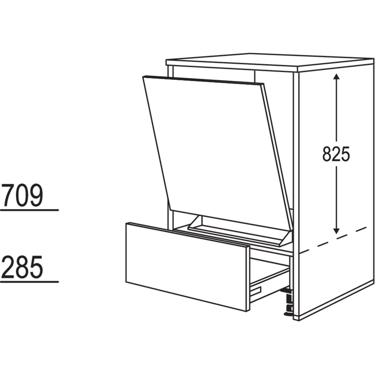 Nobilia Geraete-Umbau Geschirrspueler in 450 - 600 mm Breite mit Wangen- 25 mm stark GGSW2565 25537