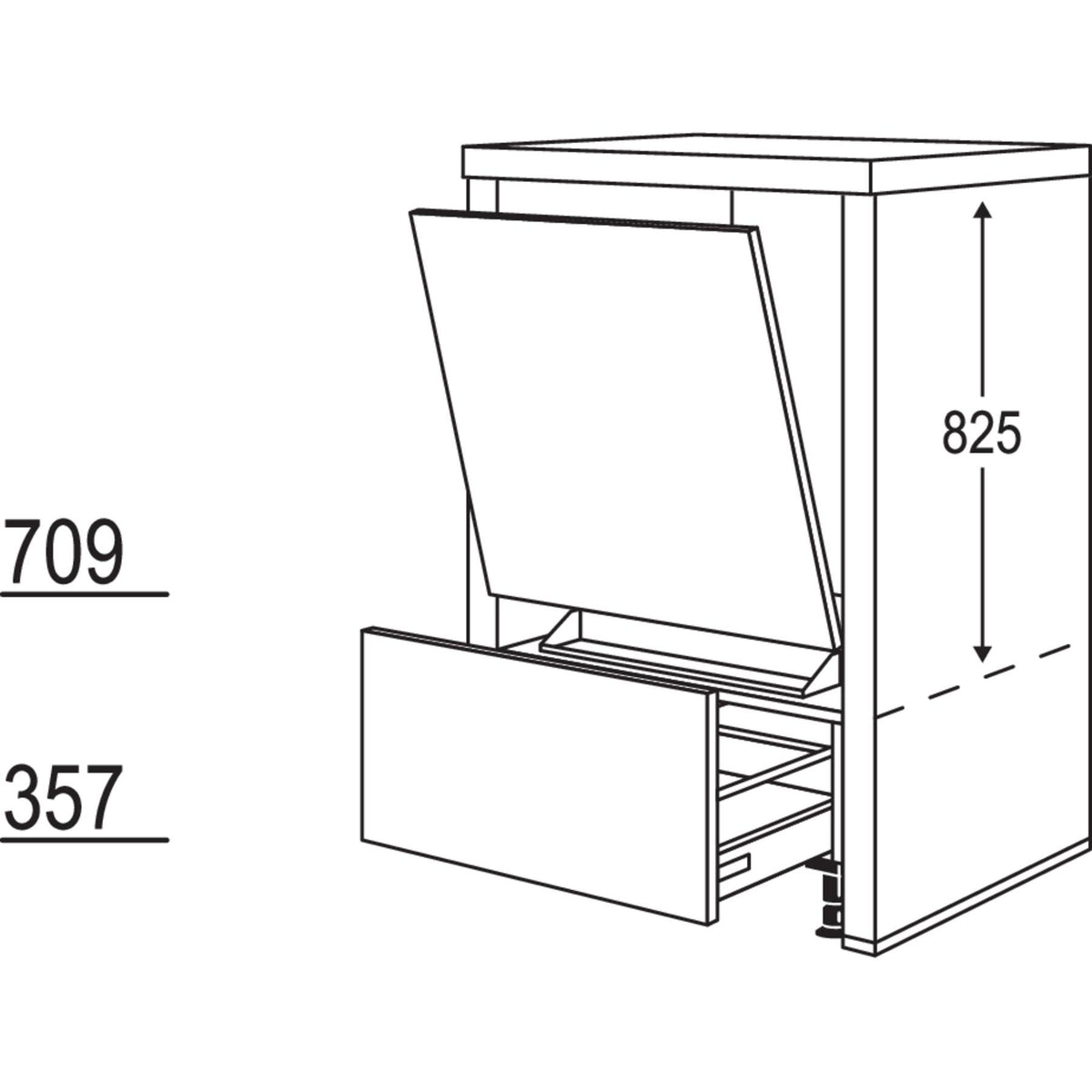 Nobilia Geraete-Umbau Geschirrspueler in 450 - 600 mm Breite mit Wangen- 50 mm stark GDGSW5055 50550
