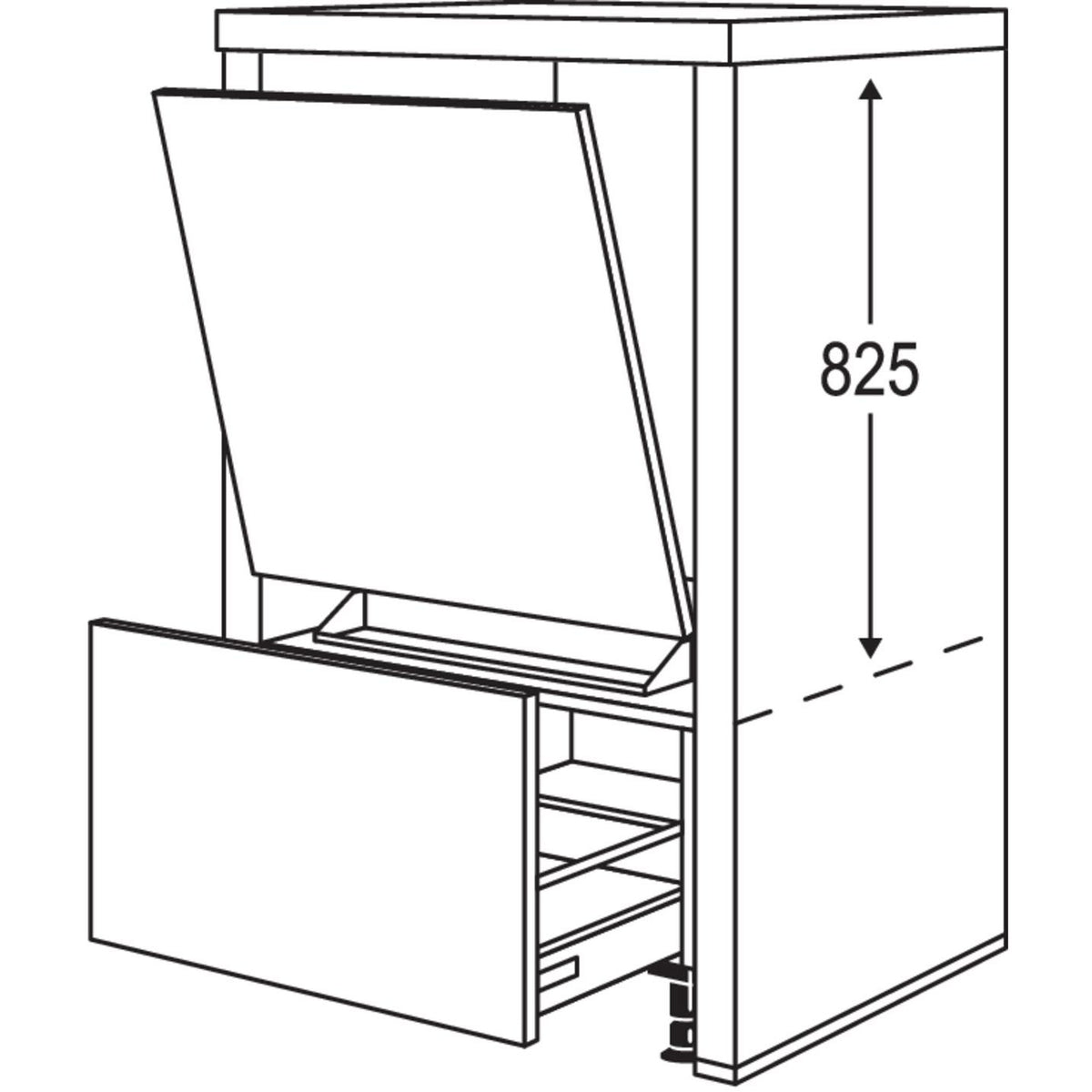 Nobilia Geraete-Umbau Geschirrspueler in 450 - 600 mm Breite mit Wangen- 50 mm stark GMGSW5055 50542