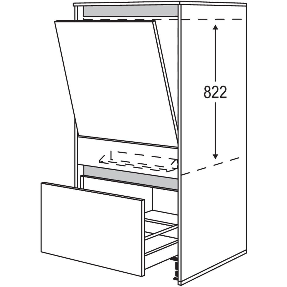 nobilia Geraete-Umbau Geschirrspueler in 600 mm Breite mit Wangen- 16 mm stark NGGSW1663-X 16599