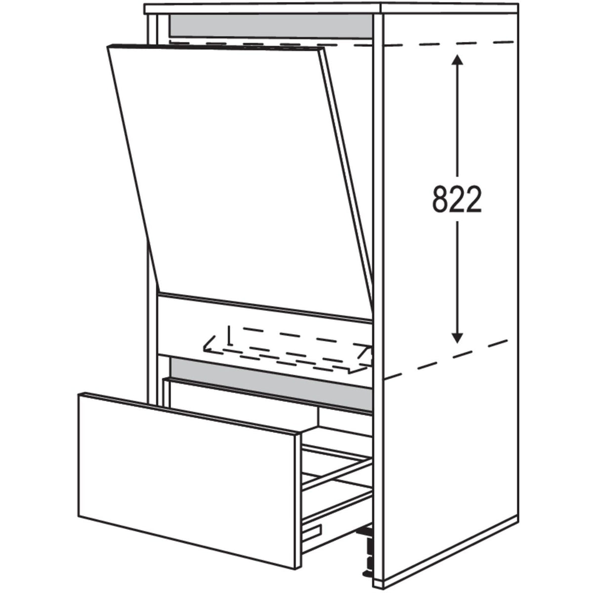 Nobilia Geraete-Umbau Geschirrspueler in 600 mm Breite mit Wangen- 25 mm stark NGGSW2565 25568