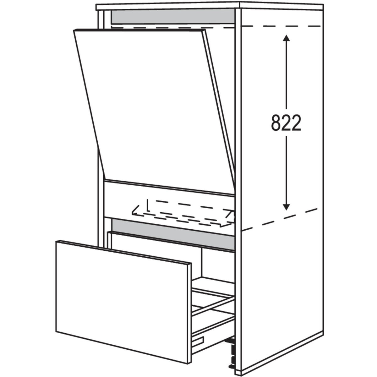 Nobilia Geraete-Umbau Geschirrspueler in 600 mm Breite mit Wangen- 25 mm stark NGGSW2565-X 25599