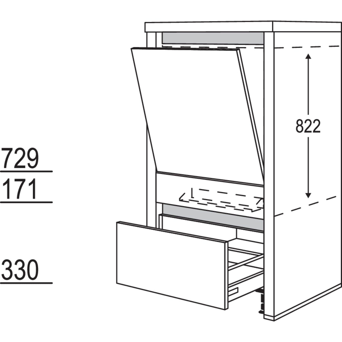 Nobilia Geraete-Umbau Geschirrspueler in 600 mm Breite mit Wangen- 50 mm stark NGGSW5070 50568