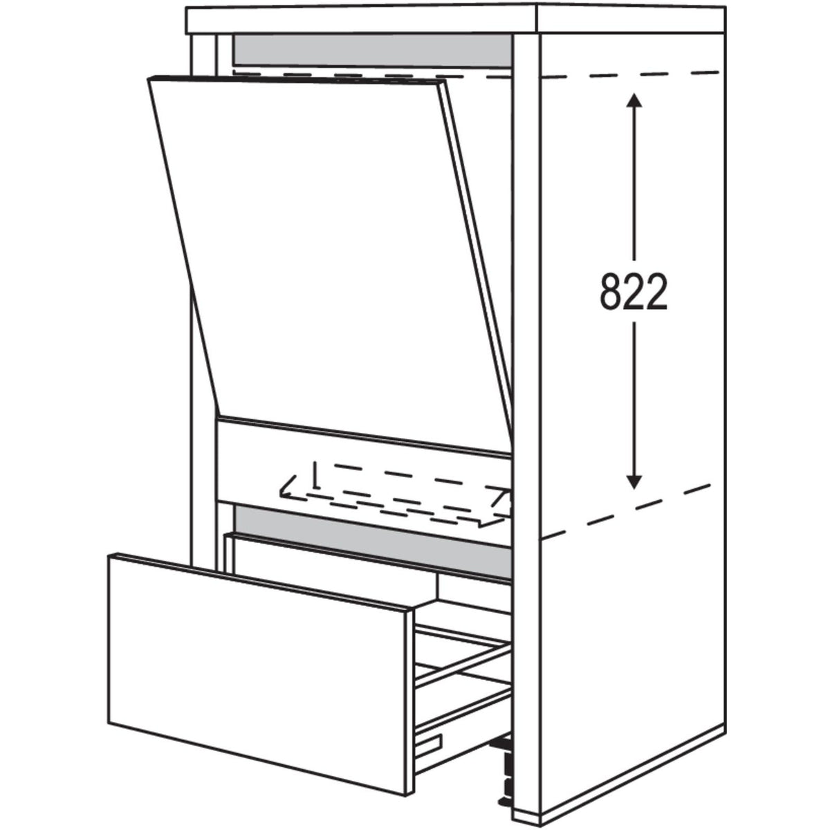 Nobilia Geraete-Umbau Geschirrspueler in 600 mm Breite mit Wangen- 50 mm stark NGGSW5070 50568