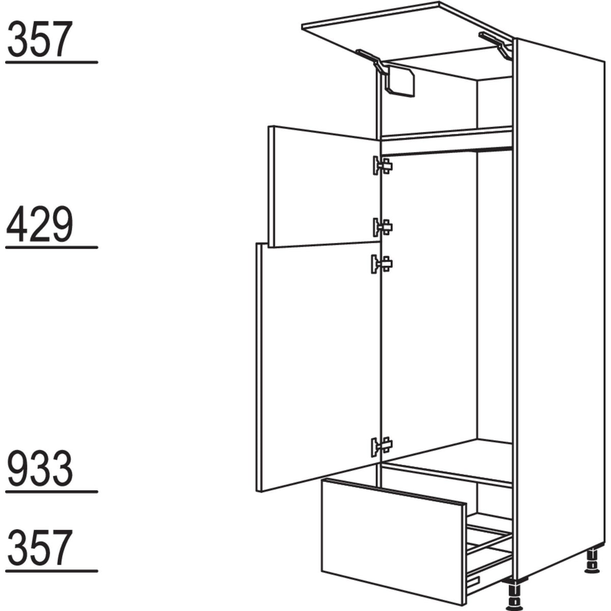 Nobilia Geräte-Umbau Kühl- Gefrierautomat GD123GA-2 34665
