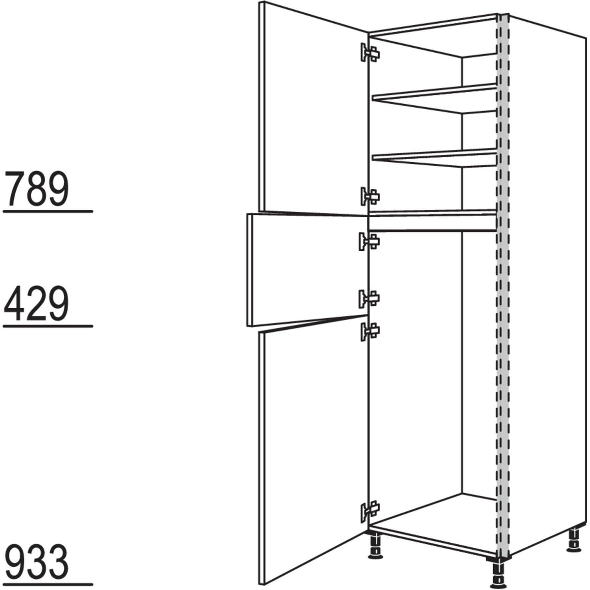 Nobilia Geräte-Umbau Kühl- Gefrierautomat NGS123G-3 53956