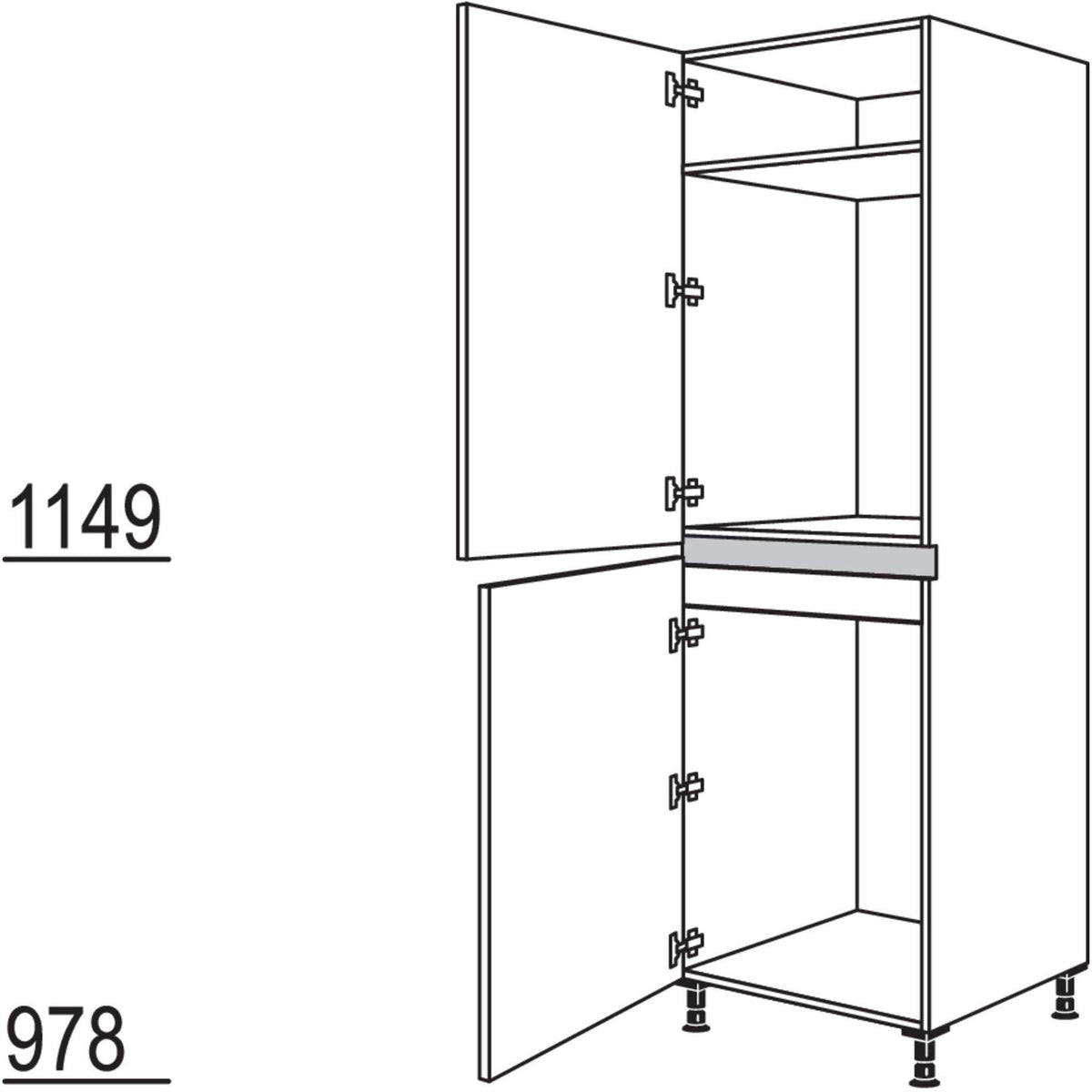 Nobilia Geräte-Umbau Kühl- und Gefrierautomat NG88-88-3 47683