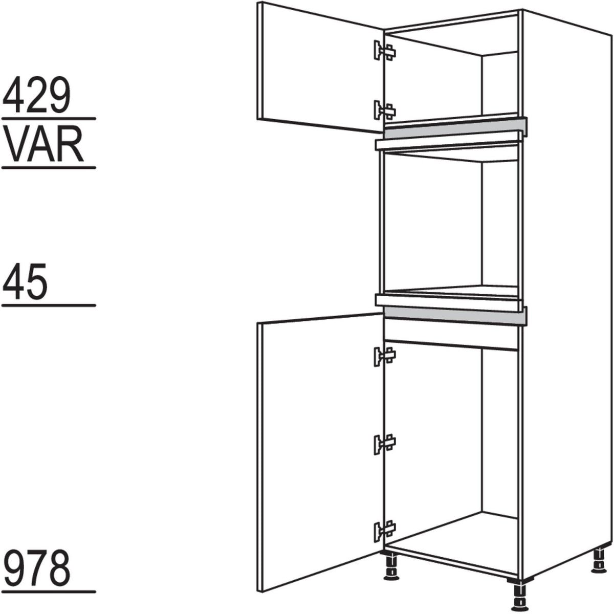 Nobilia Geräte-Umbau Kühlautomat und Backofen NG88O-3 47682