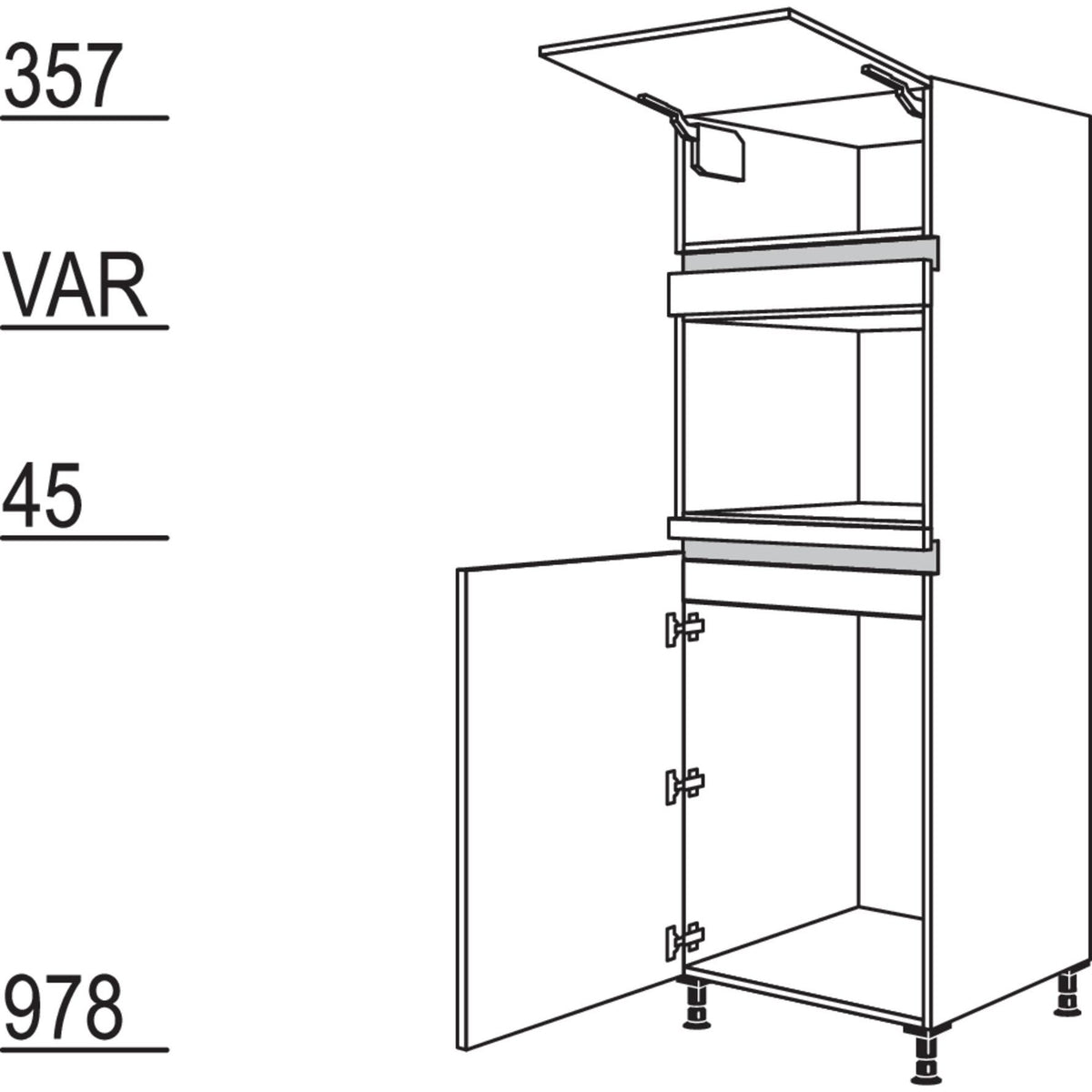 Nobilia Geraete-Umbau Kuehlautomat und Dampfgarer - Kompaktgeraet NG88DK-1 24681
