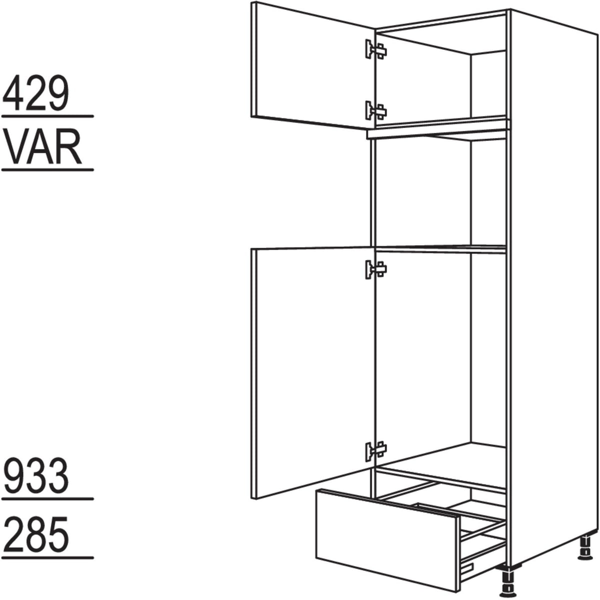 Nobilia Geraete-Umbau Kuehlautomat und Mikrowelle - Dampfgarer - Kompaktgeraet G88MDKA-3 44630