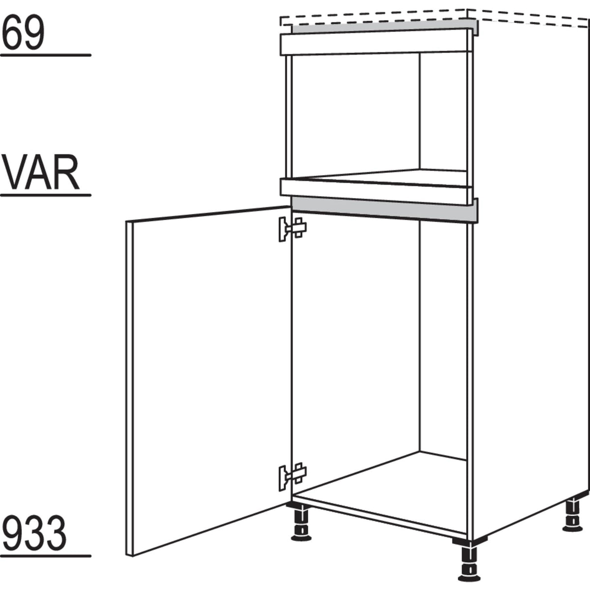 Nobilia Geraete-Umbau Kuehlautomat und Mikrowelle NGM88 44338