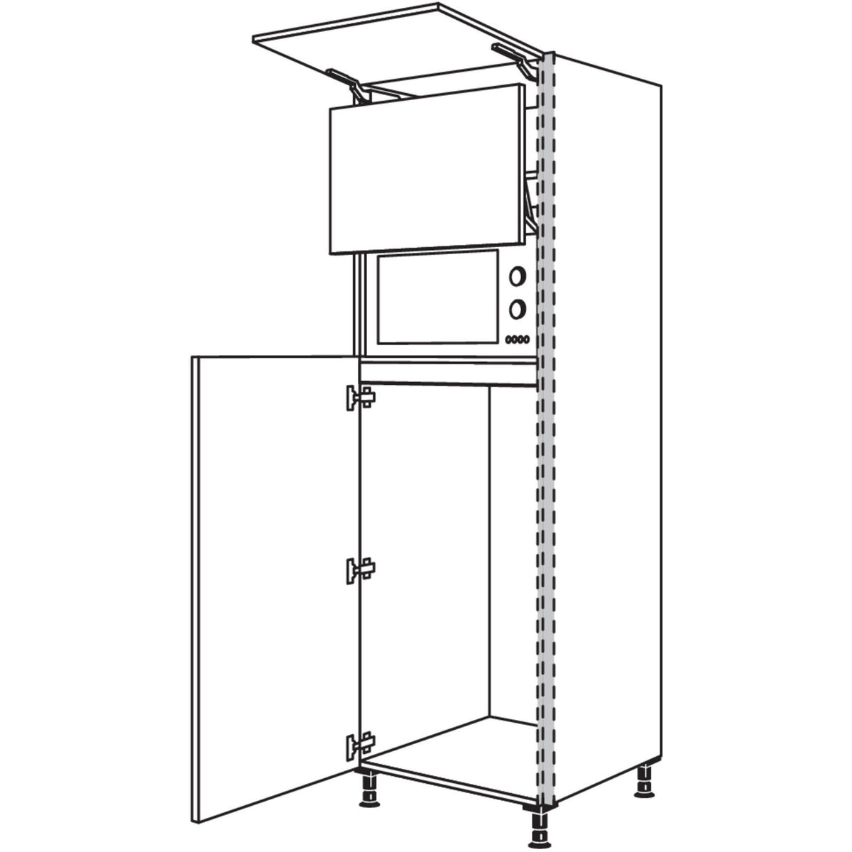 Nobilia Geraete-Umbau Kuehlautomat und Mikrowelle mit Lifttuer NGS123L-3 53955