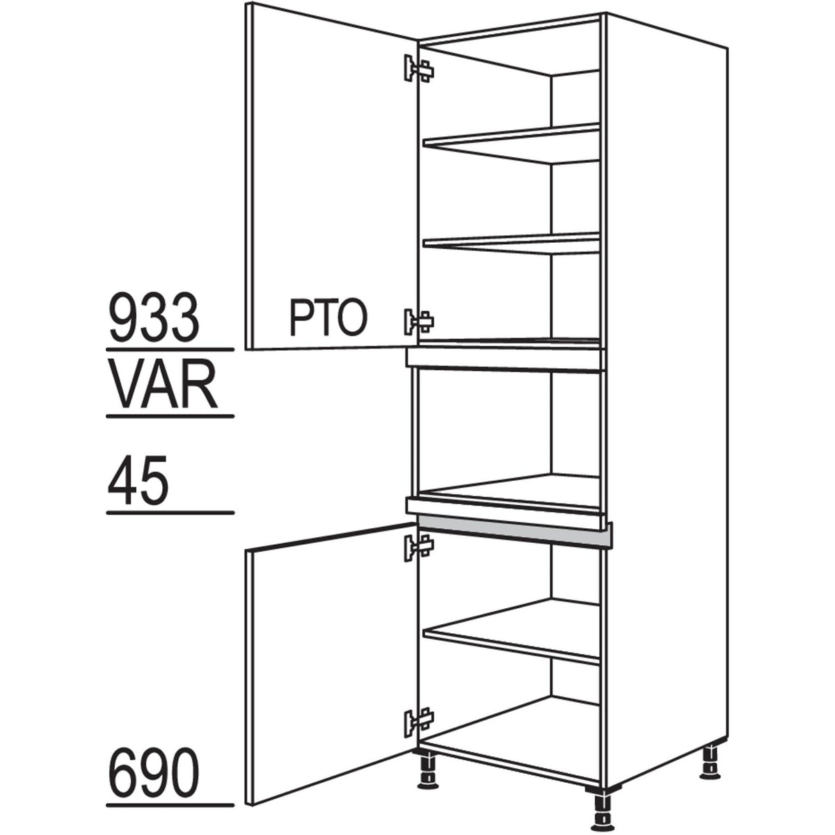 nobilia Geraete-Umbau Mikrowelle LGM-3 45543