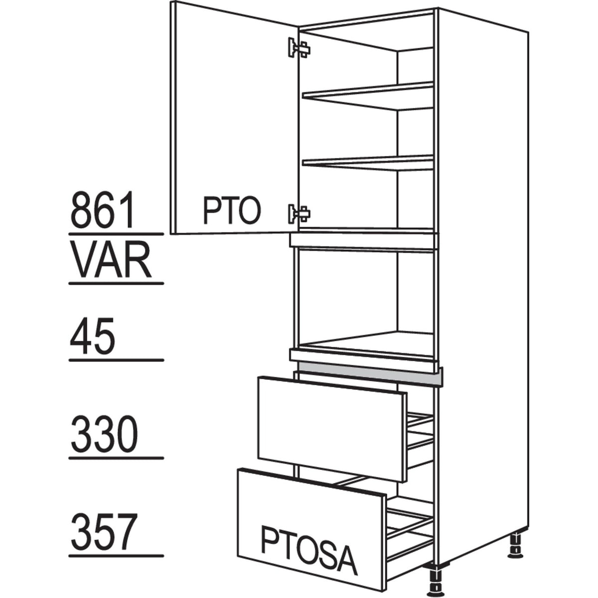 nobilia Geraete-Umbau Mikrowelle LGM2A-2 35553