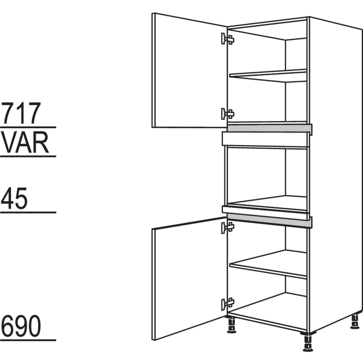Nobilia Geraete-Umbau Mikrowelle NGM-1 24541