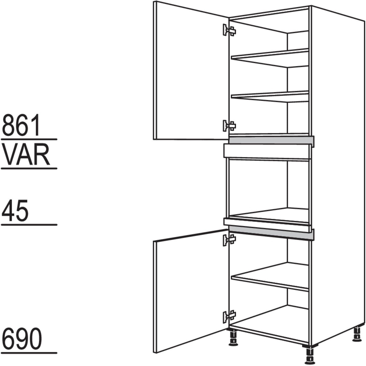 Nobilia Geräte-Umbau Mikrowelle NGM-3 45541