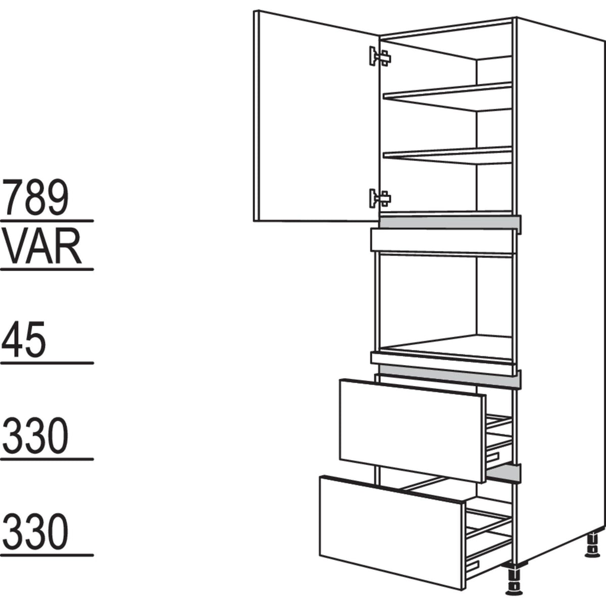 Nobilia Geräte-Umbau Mikrowelle NGM2A-2 35549